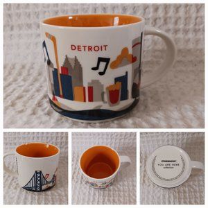 Starbucks Coffee Mug You Are Here Collection DETROIT Skyline Music 14 Oz 2014